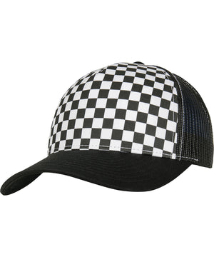 Flexfit 5 Panel Retro Checkerboard Trucker Cap