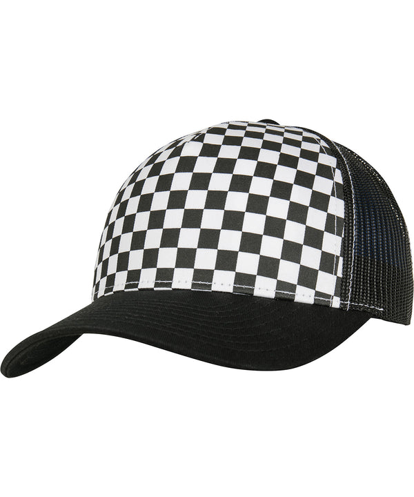 Flexfit 5 Panel Retro Checkerboard Trucker Cap